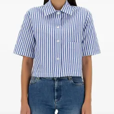 полосатая рубашка с короткими рукавами