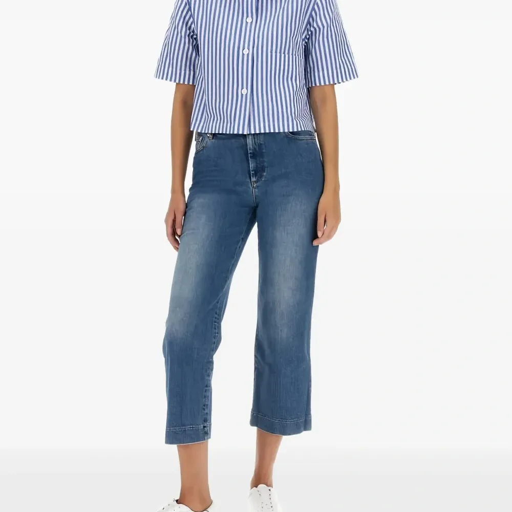 полосатая рубашка с короткими рукавами