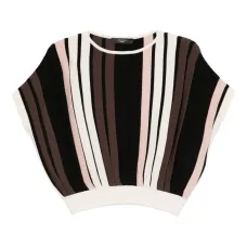 Полосатый топ с рукавами 'летучая мышь'