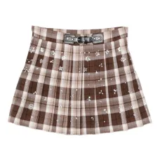 Юбка с поясом в клетку