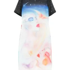 Платье миди с принтом