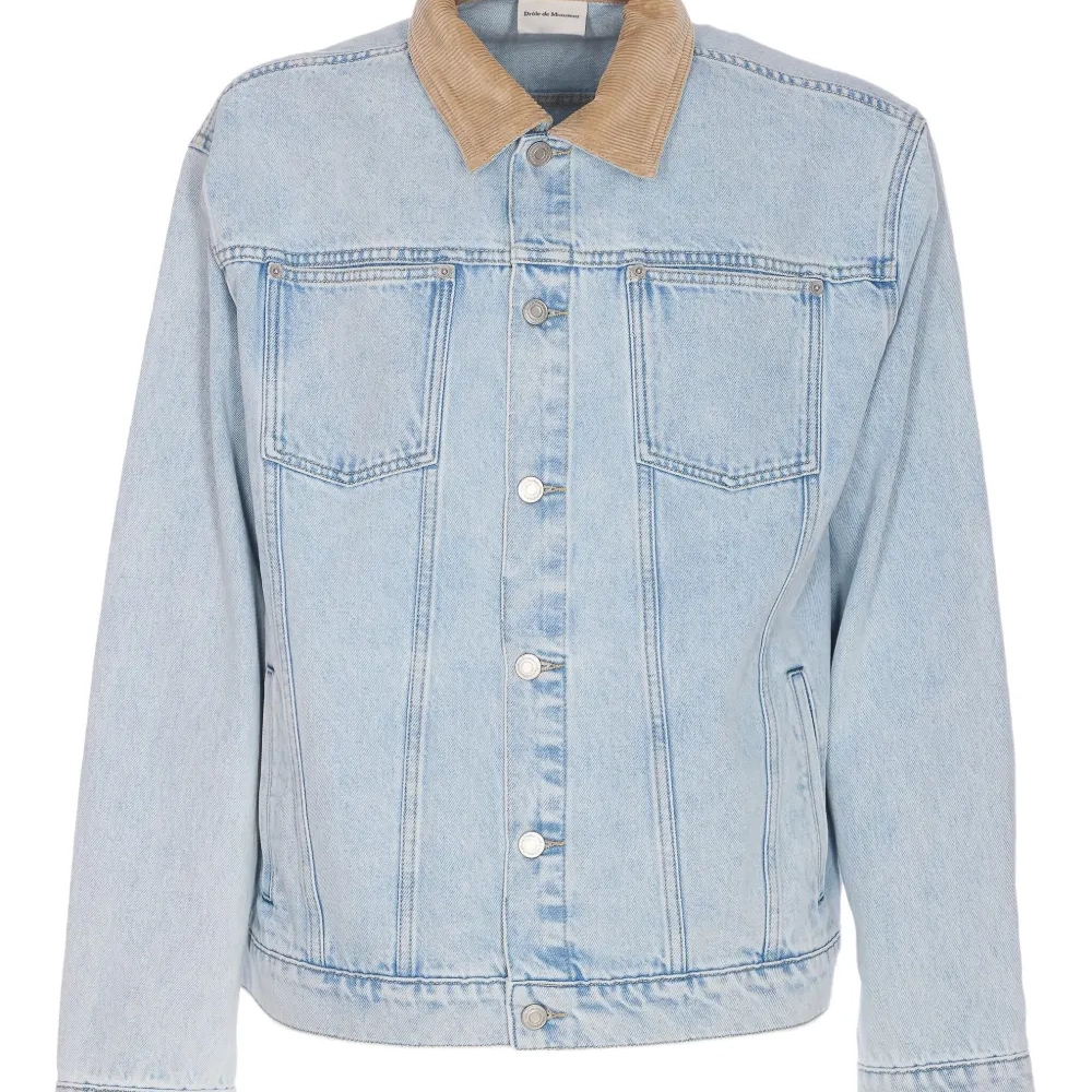 Джинсовая куртка с вельветовым воротником