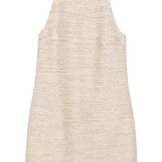 твидовое платье с вырезом халтер