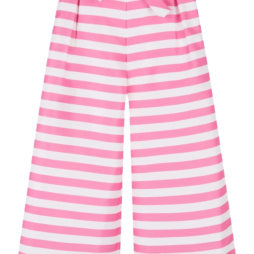 брюки в полоску с поясом