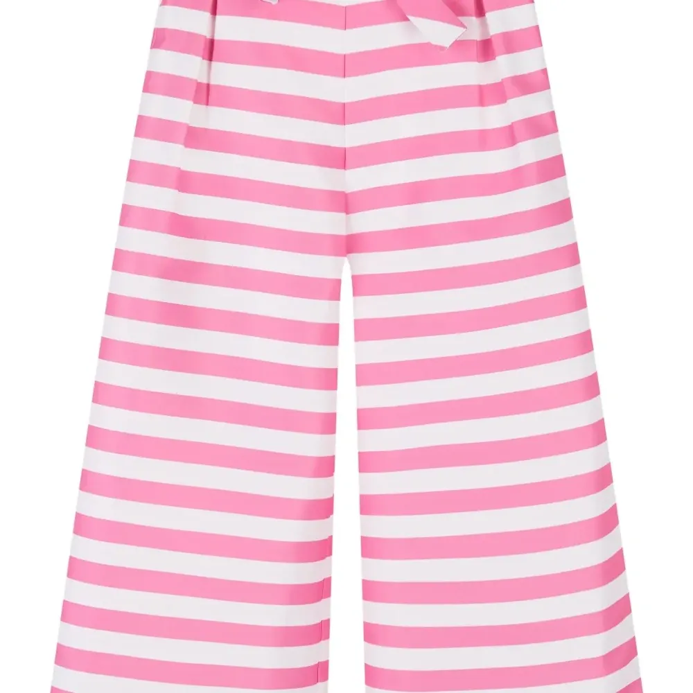 брюки в полоску с поясом