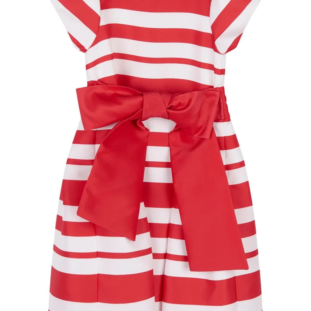 платье в полоску с бантом