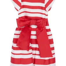 платье в полоску с бантом