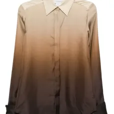 шелковая рубашка с эффектом омбре