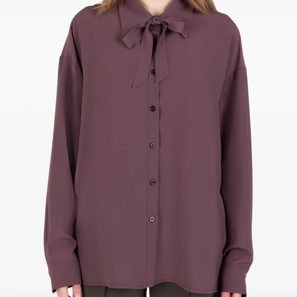 рубашка с длинными рукавами и бантом