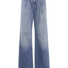 широкие джинсы со складками