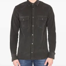 Вельветовая рубашка с карманом