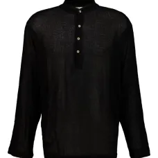 Рубашка из газовой ткани с кокосовыми пуговицами Рубашка из газовой ткани с кокосовыми пуговицами