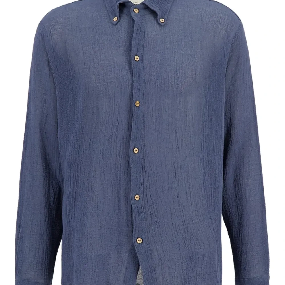 Рубашка из хлопкового газа на пуговицах