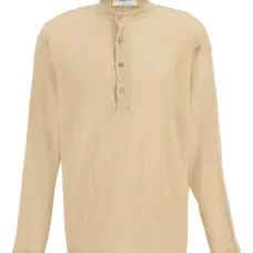 Рубашка-футболка из хлопкового газа на пуговицах Рубашка-футболка из хлопкового газа на пуговицах