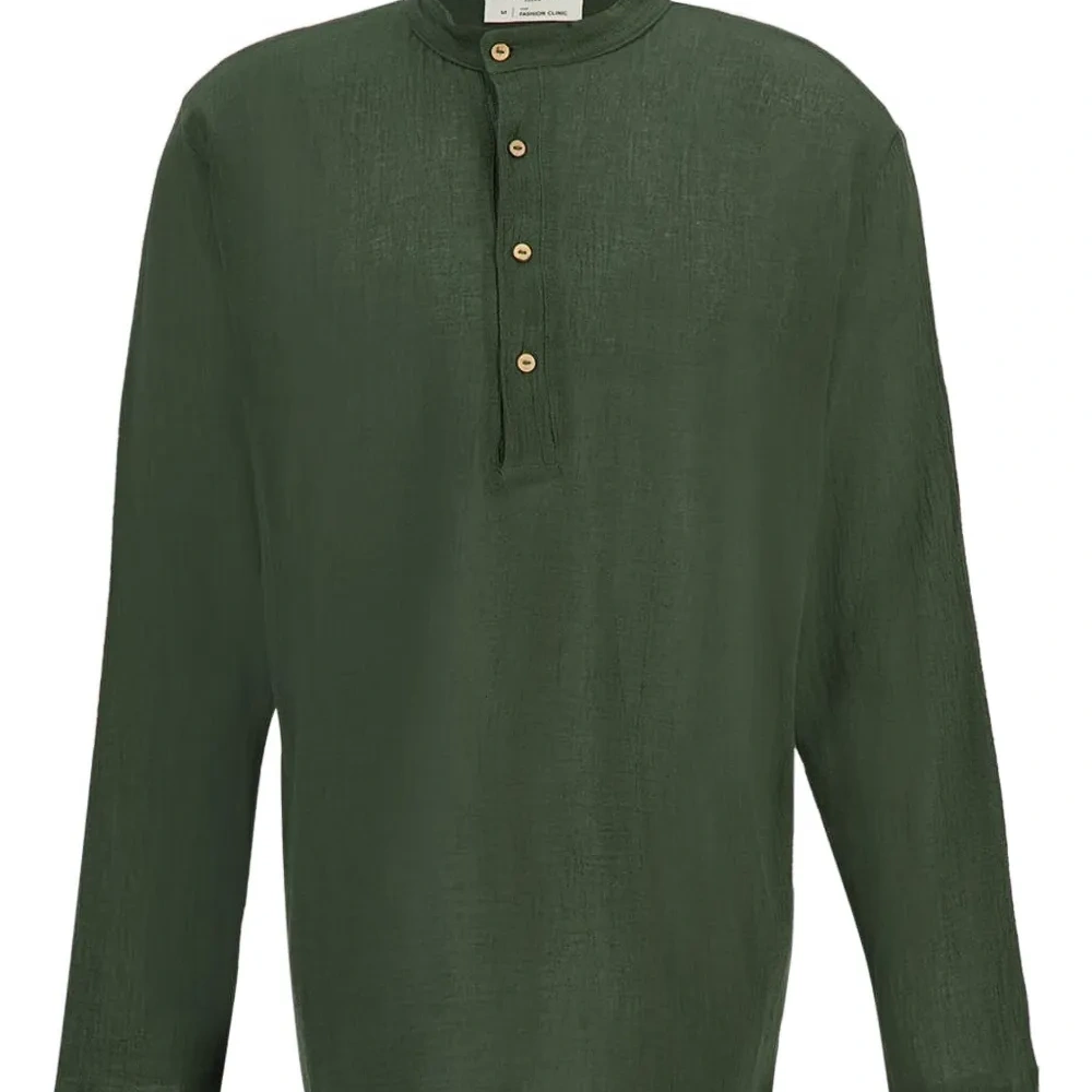 Рубашка из хлопкового газа на пуговицах