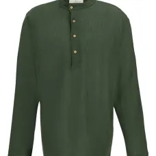 Рубашка из хлопкового газа на пуговицах Рубашка из хлопкового газа на пуговицах