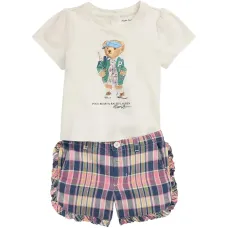 Графический комплект с короткими шортами и рукавами-фонариками