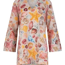 Льняное платье с принтом