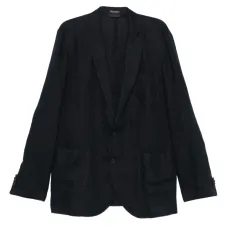 Льняной пиджак с заостренными лацканами