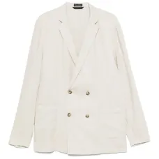 Двубортный льняной пиджак