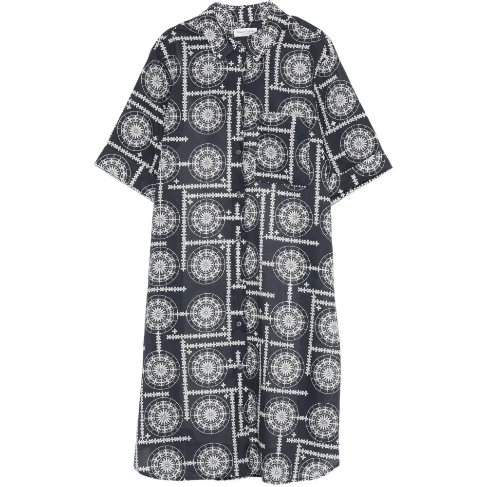 Мини-платье с принтом и карманами