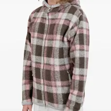 Клетчатая куртка с капюшоном