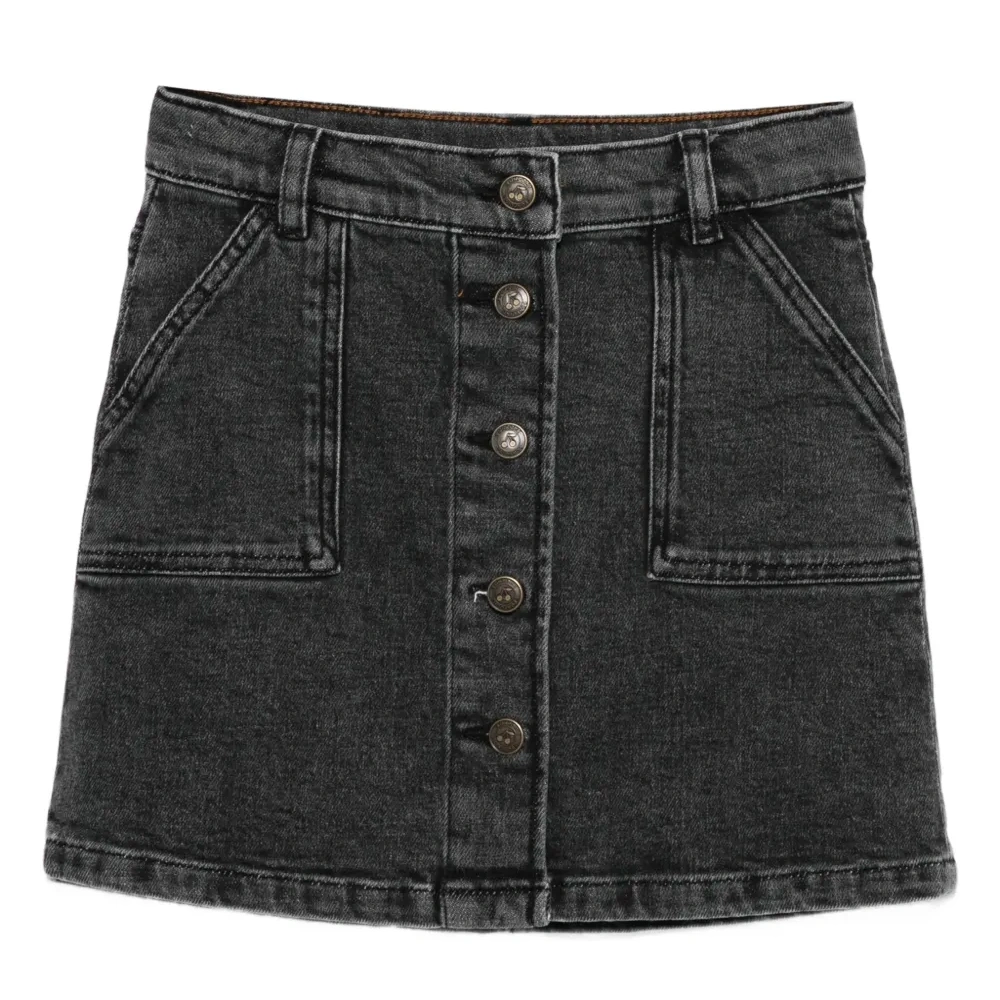 джинсовая юбка мини на пуговицах