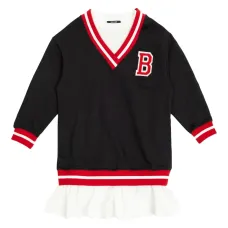 платье с V-образным вырезом и оборками