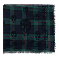 клетчатый шарф с принтом клетчатый шарф с принтом