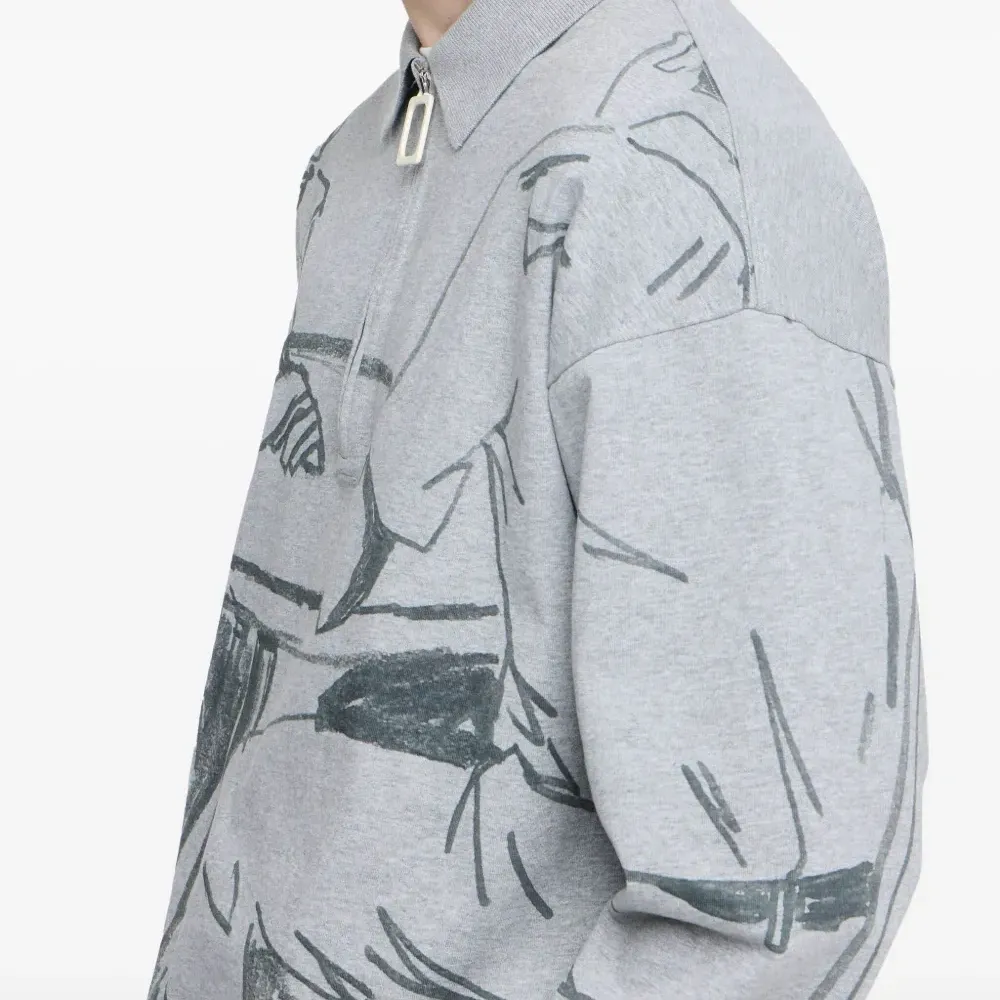 Толстовка на молнии с принтом