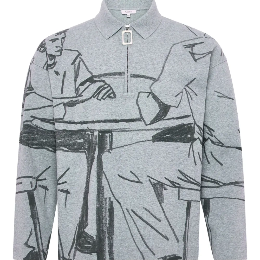 Толстовка на молнии с принтом