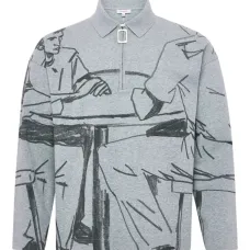 Толстовка на молнии с принтом