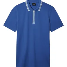 Рубашка поло на молнии с воротником в полоску