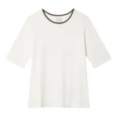 Футболка с отделкой в полоску Футболка с отделкой в полоску