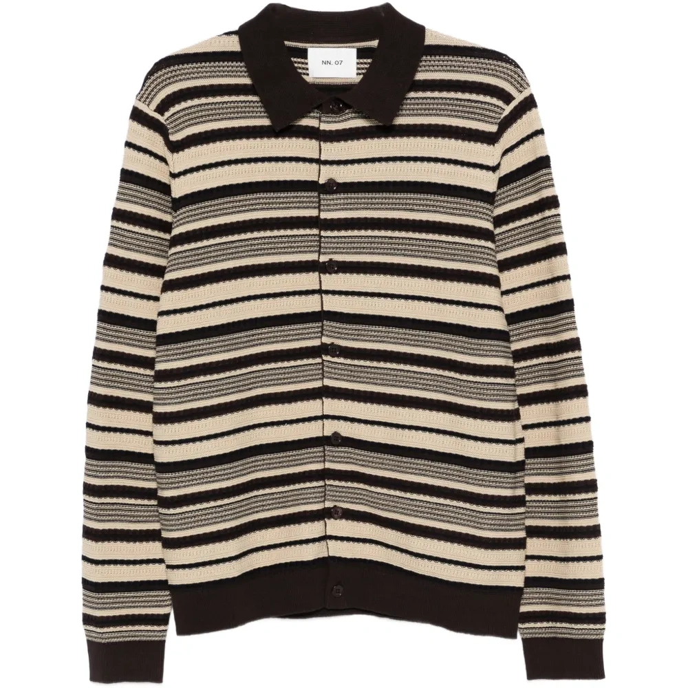 Кардиган Nolan LS Polo 60016 с полосатой отделкой