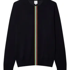 Свитер с круглым вырезом и фирменной полосой