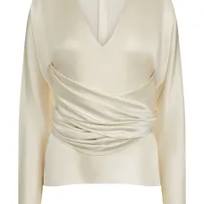 Драпированный топ с V-образным вырезом Драпированный топ с V-образным вырезом