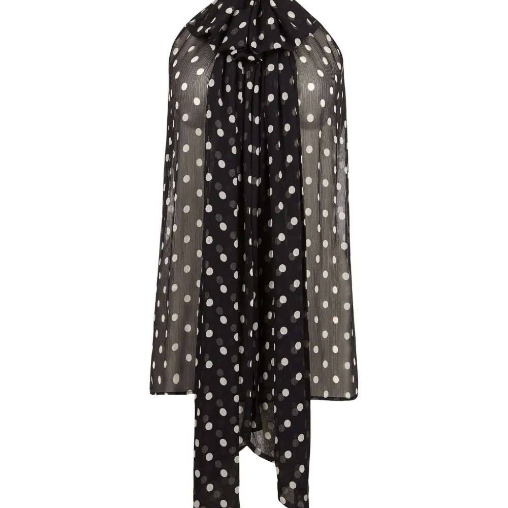 Топ в горох с вырезом халтер