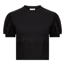 Топ с объемными рукавами и кружевом Топ с объемными рукавами и кружевом