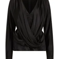 Драпированный топ с V-образным вырезом Драпированный топ с V-образным вырезом