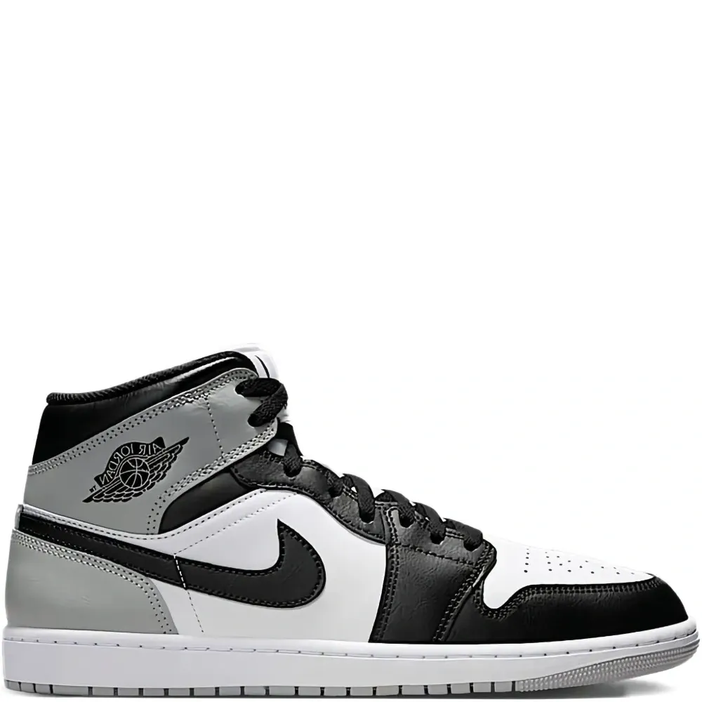 Кроссовки Air Jordan 1 Mid Barons - White/Light Smoke Grey/Black Кроссовки Air Jordan 1 Mid Barons - White/Light Smoke Grey/Black