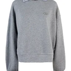 толстовка с декорированным воротником