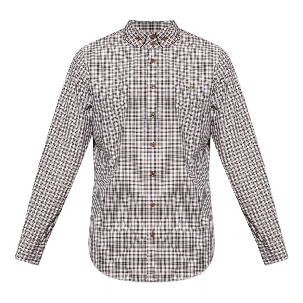 клетчатая рубашка с вышивкой Orb