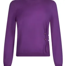 Собранный шерстяной свитер с бисерной отделкой