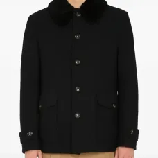 Однобортное пальто с карманом