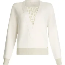 свитер с V-образным вырезом и анималистичным принтом