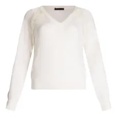 свитер с рукавами реглан и кружевом