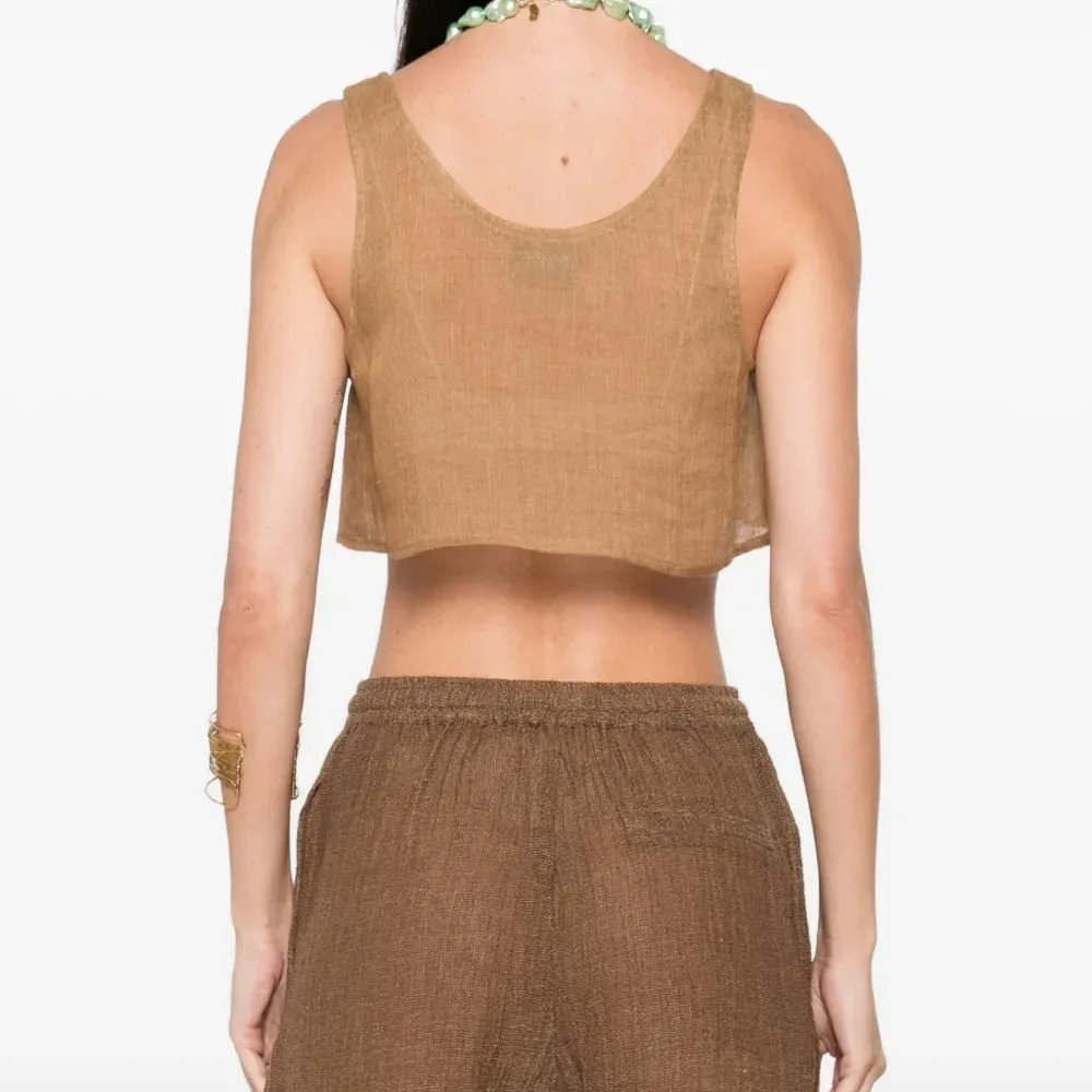 льняной топ с U-образным вырезом льняной топ с U-образным вырезом