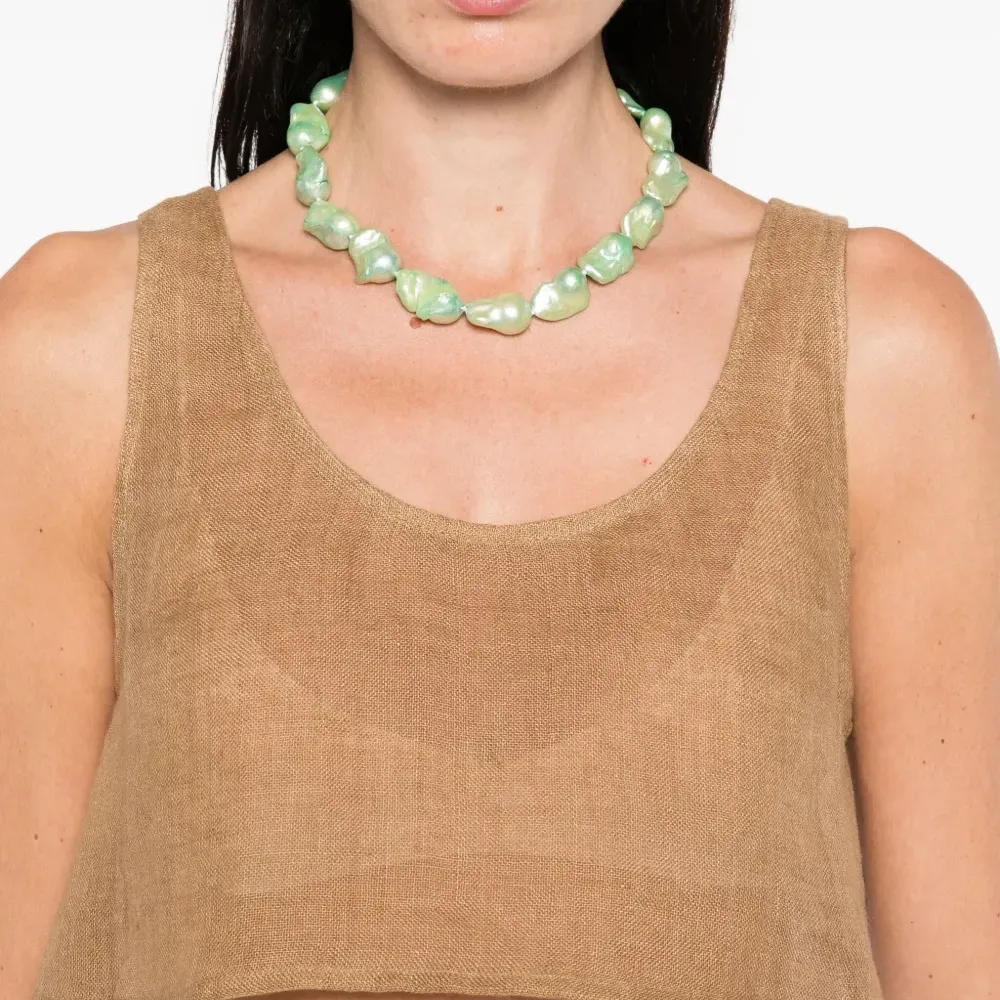 льняной топ с U-образным вырезом льняной топ с U-образным вырезом