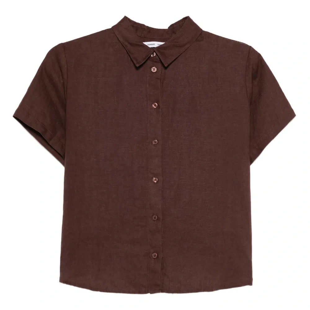 Льняная рубашка на пуговицах